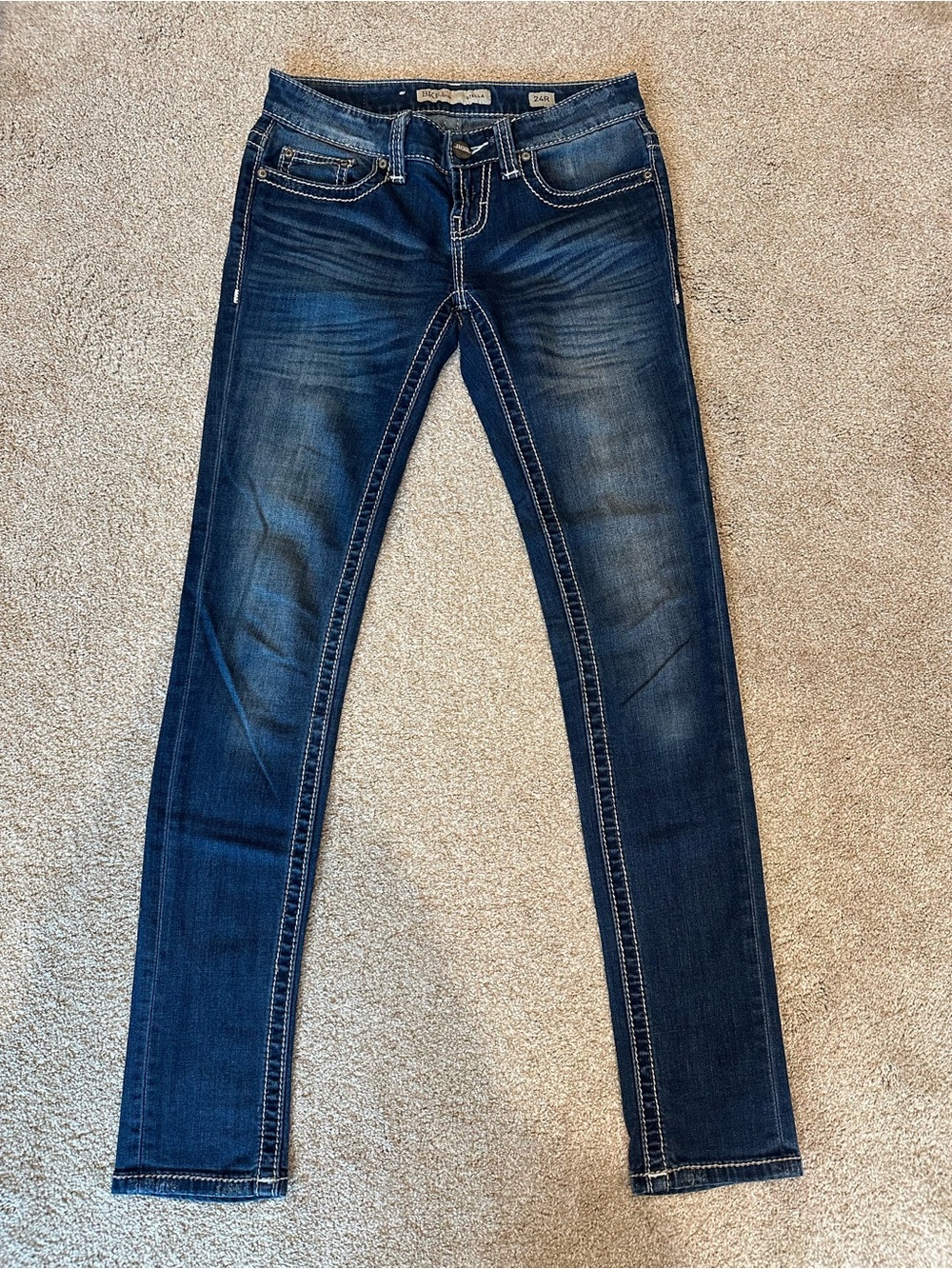 BKE Women's Dark Blue Stella Skinny Jeans